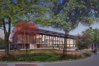 artist's rendering of west campus dining facility