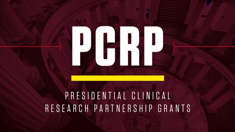 a graphic reading PCRP Presidential Clinical Research Partnership Grant