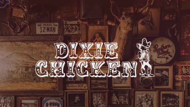 dixie chicken logo with support aggieland overlay graphic