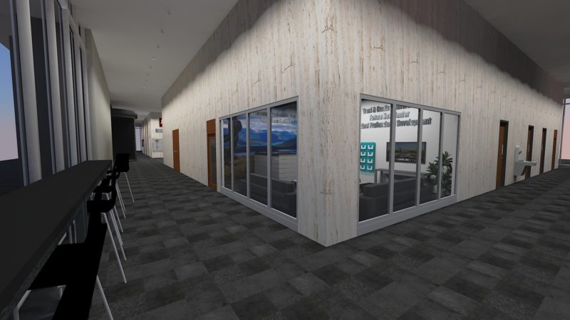 rendering of center inside geosciences building