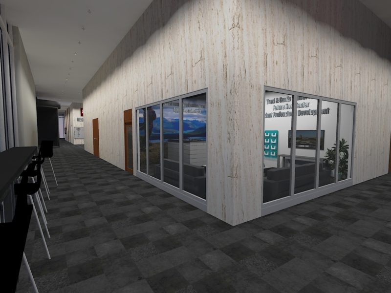 rendering of center inside geosciences building