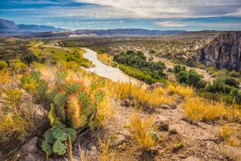 A view of the Rio Grande River from Castelon in Big Bend National Park