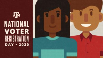 graphic that reads "national voter registration day - 2020"
