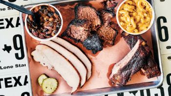 barbecue on a tray