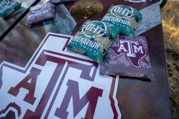 a photo showing Texas A&M-OHT merchandise given to the Kutch family