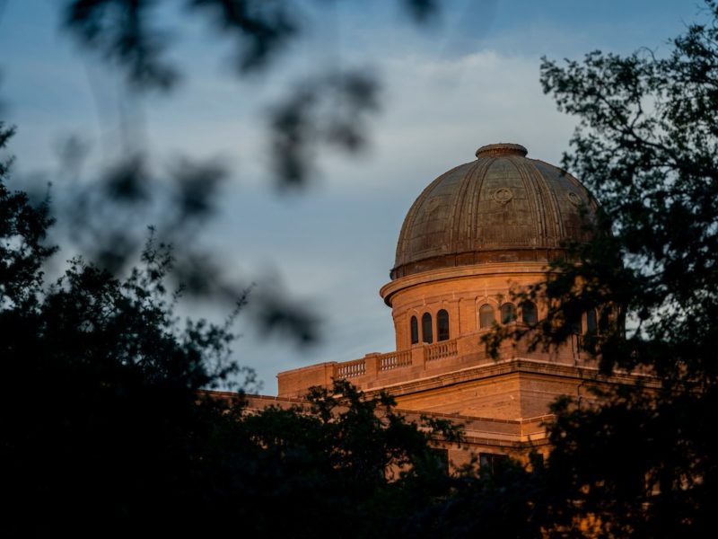 dome of academic building at sunset