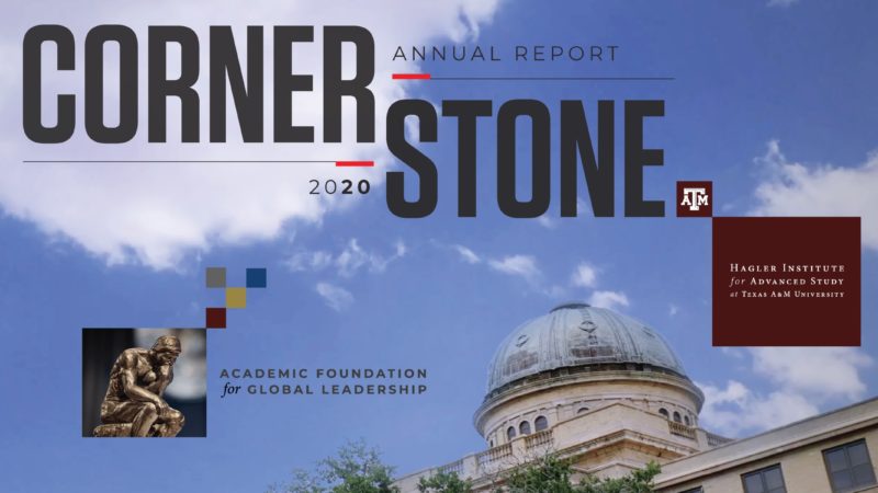 a graphic that reads Cornerstone 2020 Now Online hias.tamu.edu/cornerstone-2020