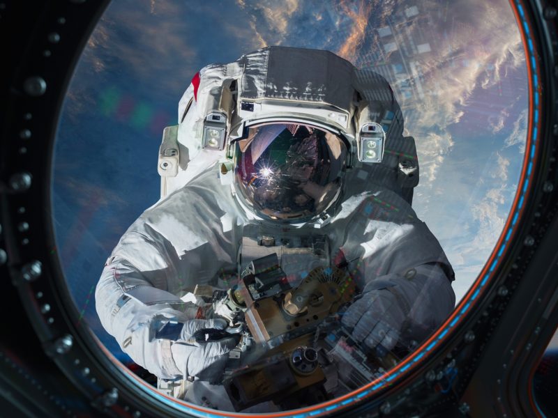 Astronaut performing a space walk