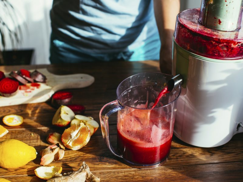juicing fresh fruits and vegetables