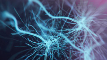 neuroscience concept art showing neuron cell system