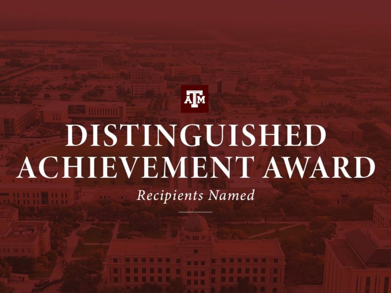 a graphic that reads Distinguished Achievement Award Recipients Named