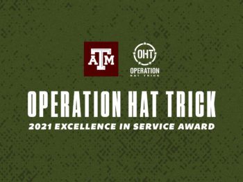 a graphic that says Operation Hat Trick 2021 Excellence in Service Award