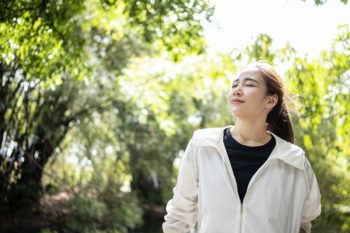 a woman enjoying the outdoors