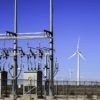 Wind Turbines and electricity power collection grid substation