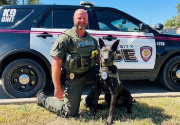 Officer Clay Crenshaw with K9 Echo