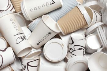 pile of disposable coffee cups