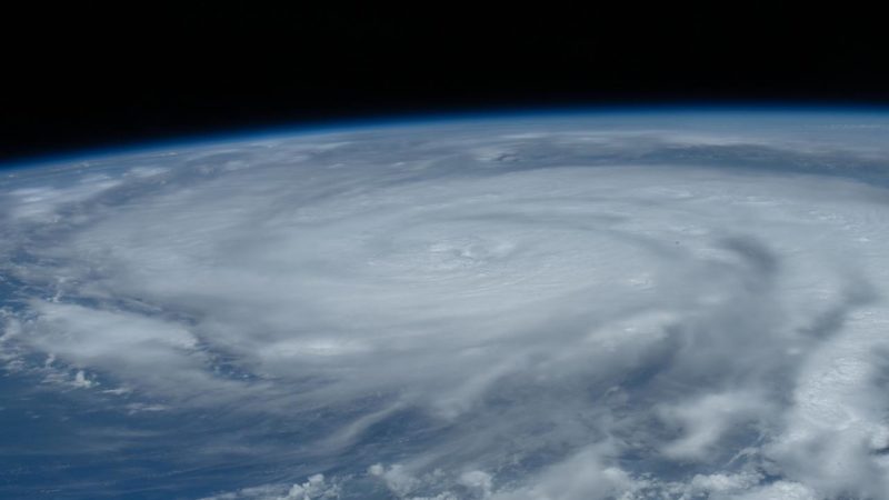 view from space of hurricane ida