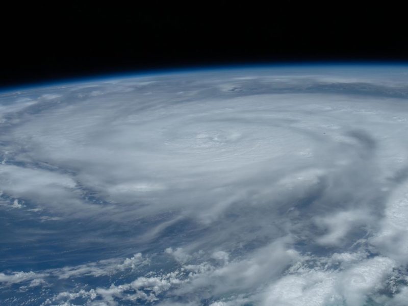 view from space of hurricane ida