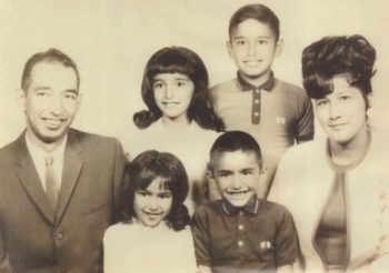 Ramirez as a child in a family photo