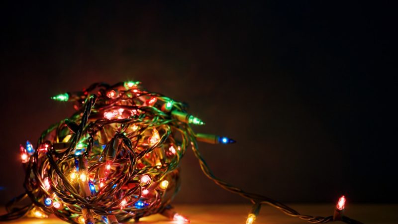 a tangled ball of christmas lights