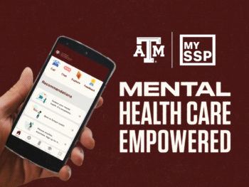 graphic depicting a hand holding a cell phone with text reading "mental health care empowered"