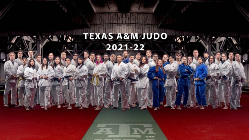 group photo of the texas a&m judo team