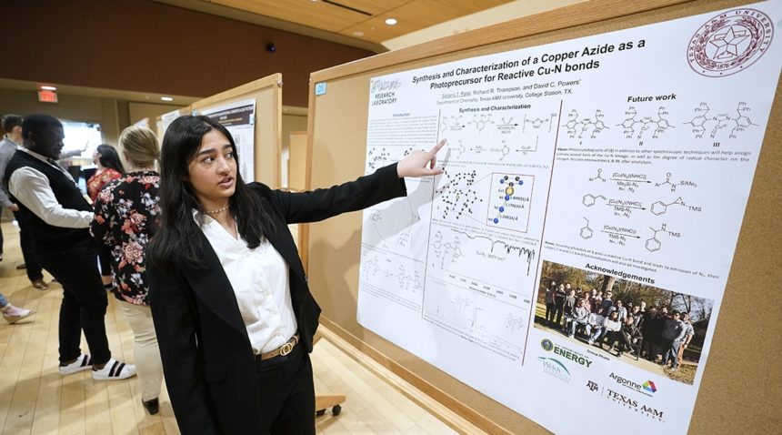 Students present during Student Research Week on March 22, 2022 at the Memorial Student Center