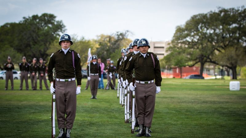 fish drill team cadets in formation