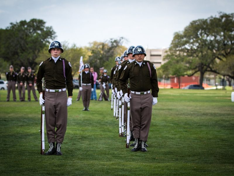 fish drill team cadets in formation