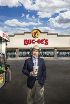 portrait of Arch “Beaver” Aplin III standing in front of a buc-ee