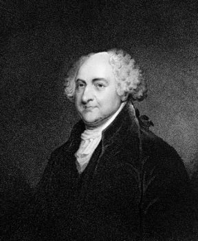an old engraving of the founding father John Adams
