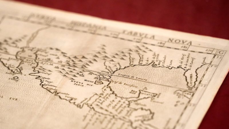 close up image of a map on a table