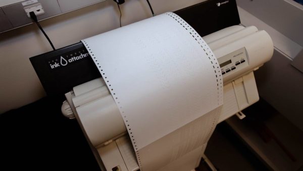 a machine printing math coursework in braille
