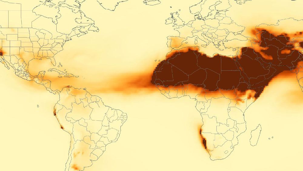world map shows cloud concentrated over north africa/middle east blur toward southern US