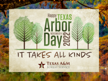 Happy Texas Arbor Day November 4 2022, it takes all kinds, texas A&M forest service