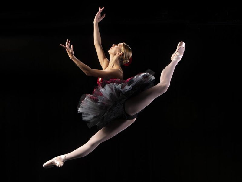 a ballet dancer leaping