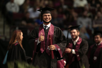 a student graduating