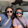 Two students from Texas A&M Women in Aviation