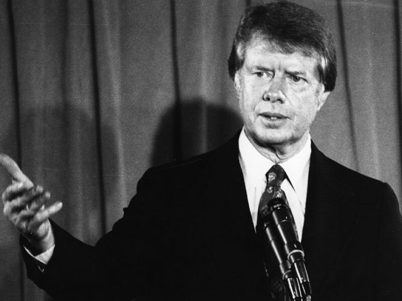 Black and white portrait of jimmy carter