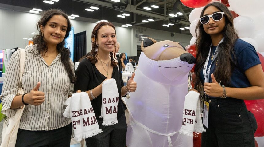 visitors to the A&M booth at SXSW