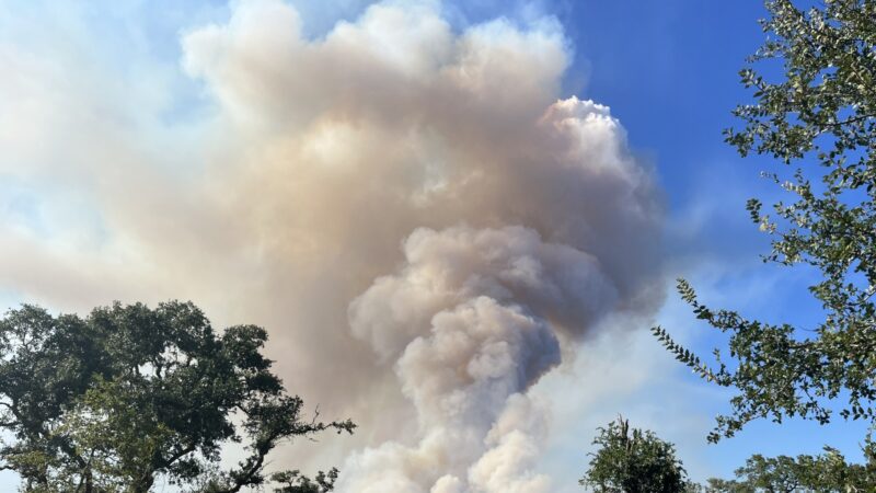 Oak Grove fire smoke plume.