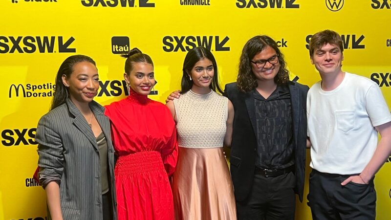 the cast of It Lives Inside at its premiere at SXSW