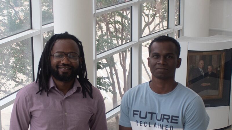 Dr. Abdoulaye Djire, David Kumar Yesudoss and Dr. Miladin Radovic (not pictured) have found a way to utilize efficient electrocatalysts.