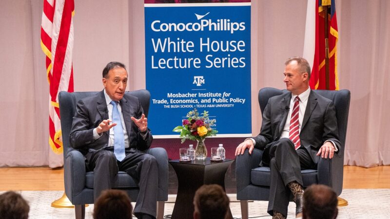 (l-r) Secretary Henry Cisneros and Director of the Mosbacher Institute Raymond Robertson