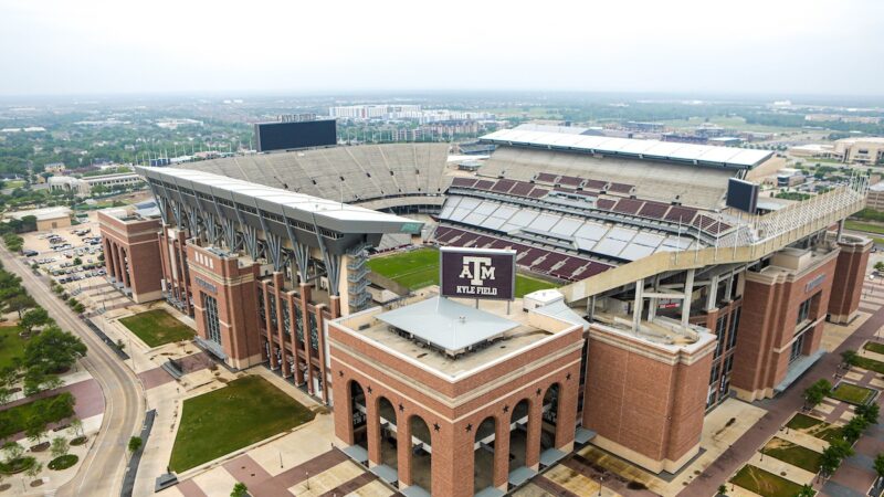 an aerial view of Kyle Field
