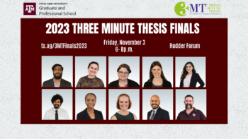 A graphic with 10 photos of the competitors in the 3MT finals.