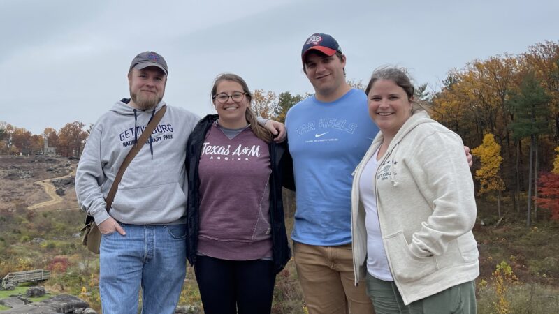 Texas A&M history students and U.S. Army Center of Military History employees (from left) John Matthew Lewis '23, Kendall Cosley '23, Shane Makowicki '16 and Ashley Vance '22.