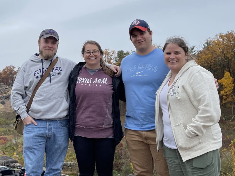Texas A&M history students and U.S. Army Center of Military History employees (from left) John Matthew Lewis '23, Kendall Cosley '23, Shane Makowicki '16 and Ashley Vance '22.