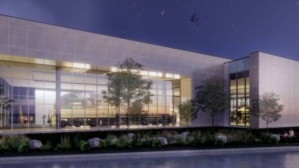 exterior rendering of The Pavilion at night