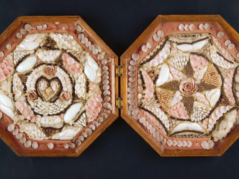 a sailor's valentine with its intricate detailing made from shells
